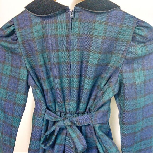 Vintage Bonnie Jean New York Green Plaid Formal Party Dress Sz 10 (Girls) - Picture 5 of 8